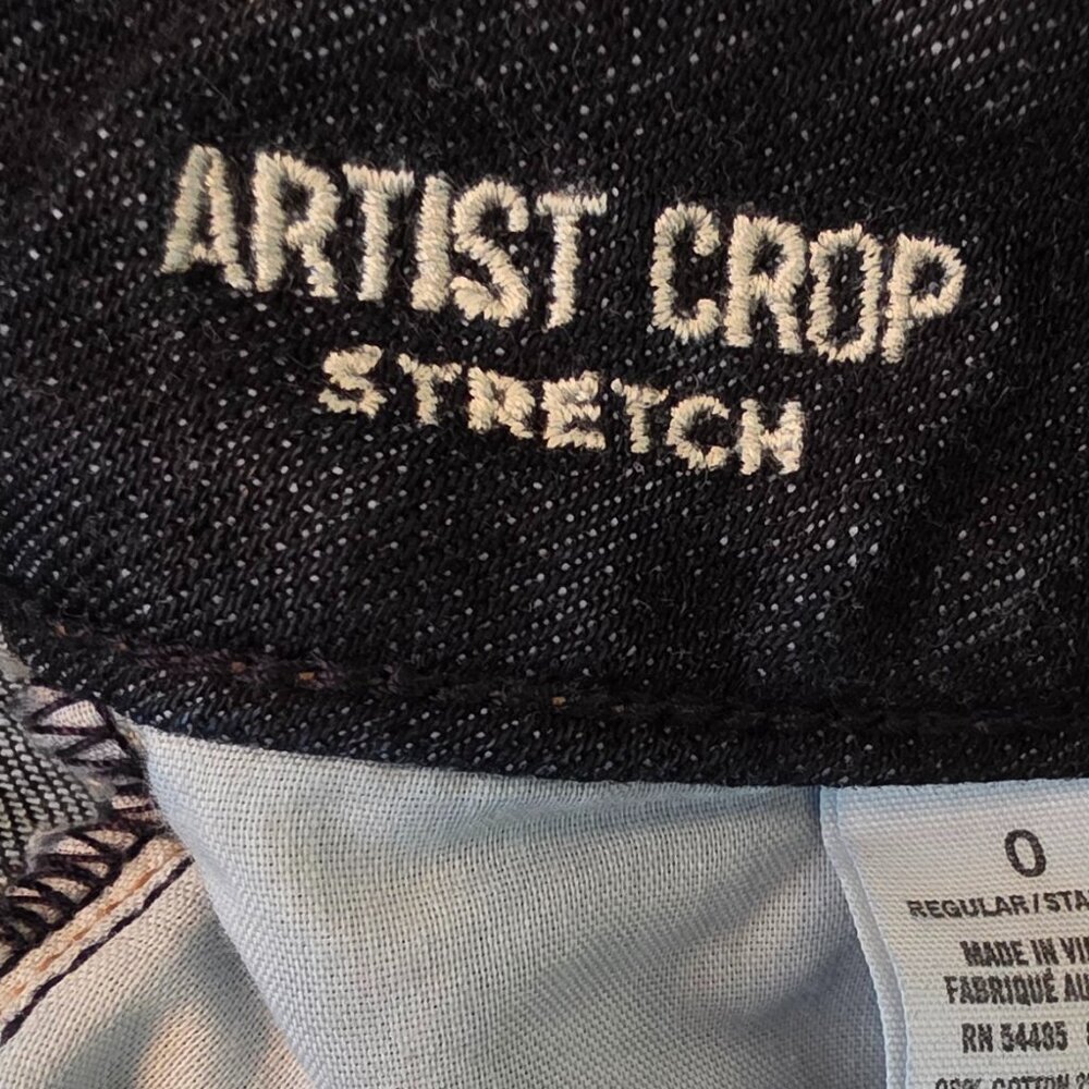 American Eagle Women's Artist Crop Stretch Dark Denim Jeans, Size 0 - Picture 9 of 10